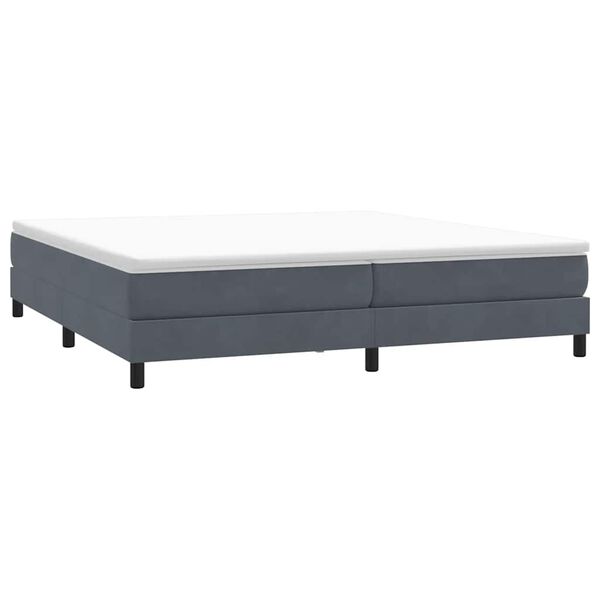 vidaXL Boxspringbett ohne Matratze Dunkelgrau 200x220 cm Samt