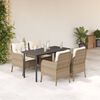 vidaXL 5-tlg. Garten-Essgruppe mit Kissen Beige Poly Rattan
