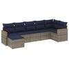 vidaXL 7-teiliges Gartensofa-Set mit Kissen, grau, Polyrattan