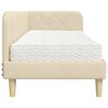 vidaXL Eckbettgestell mit Matratze Creme 80 x 200 cm Stoff
