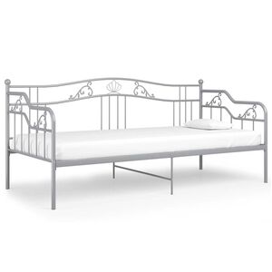 vidaXL Schlafsofa Bettgestell Grau Metall 90x200 cm