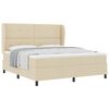 vidaXL Boxspringbett mit Matratze Creme 180 x 200 cm Stoff