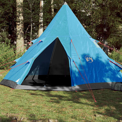 vidaXL Tipi-Campingzelt 4 Personen Blau Wasserdicht