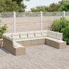 vidaXL Garten-Sofa-Set mit Kissen 10 pcs Beige und Creme Poly Rattan