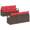 vidaXL Gartensofa-set mit Kissen 7 pcs Beige und Rot Poly-Rattan