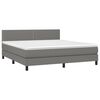 vidaXL Boxspringbett mit Matratze & LED Dunkelgrau 160x200 cm Stoff