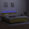 vidaXL Boxspringbett mit Matratze & LED Gr&uuml;n 180x200 cm Stoff