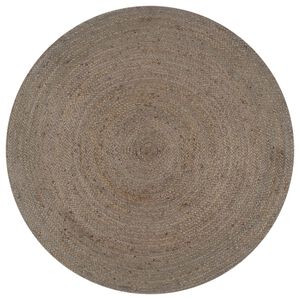 vidaXL Teppich Handgefertigt Jute Rund 150 cm Grau
