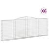 vidaXL Gabionen mit Hochbogen 6 Stk. 400x30x140/160cm Verzinktes Eisen