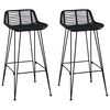 vidaXL Barhocker 2 St&uuml;ck Schwarz 44 x 46 x 91 cm Rattan und Stahl