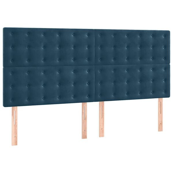 vidaXL Kopfteil Dunkelblau 180x5x118/128 cm Samt