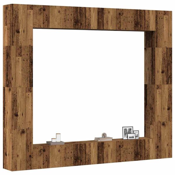 vidaXL 8-tlg. TV-Schrank-Set Wandmontage Altholz-Optik Holzwerkstoff