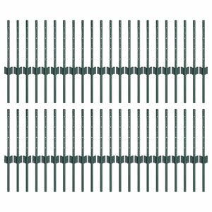 vidaXL Zaunpfosten 44 pcs Grün 80 cm Stahl