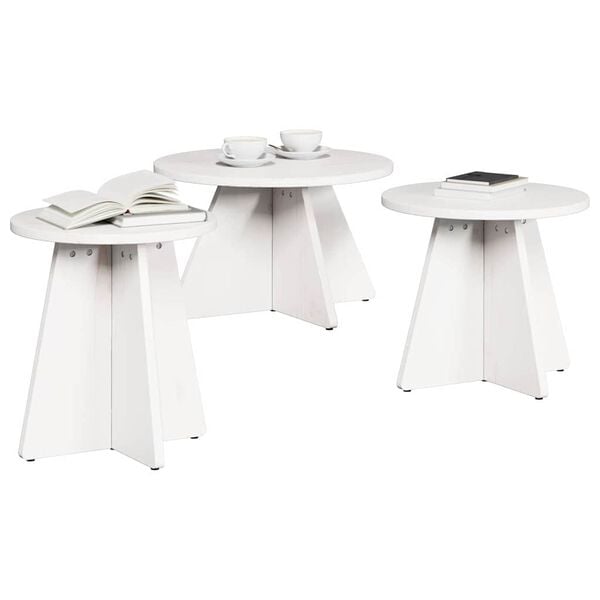 vidaXL Couchtisch 3 pcs Weiß