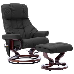 vidaXL Massagesessel Verstellbar Grau Kunstleder und Bugholz