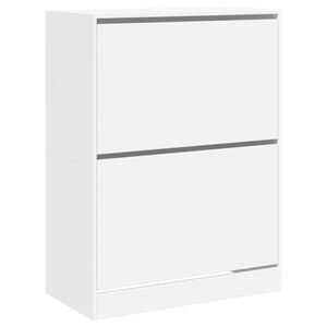 vidaXL Schuhschrank mit 2 Klappen Wei&szlig; 80x42x108 cm