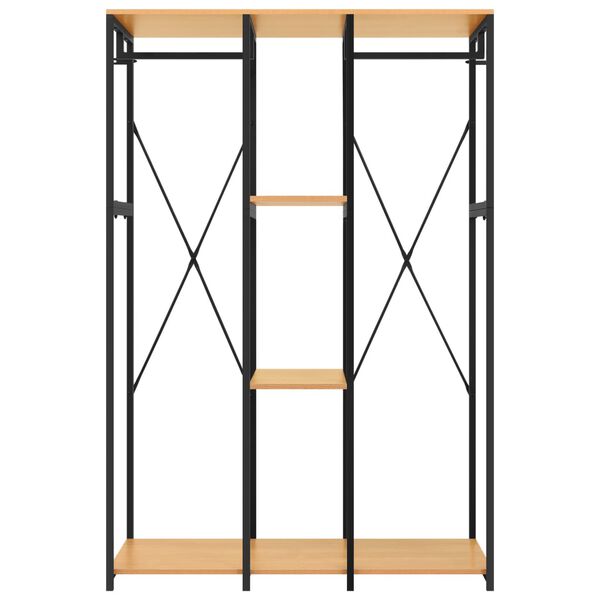 vidaXL Kleiderschrank Schwarz und Eichen-Optik 110x40x167 cm Metall