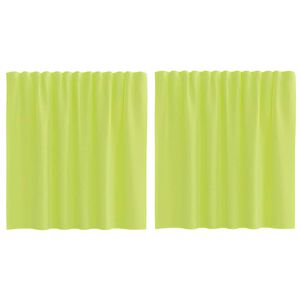vidaXL Voile Vorh&auml;nge mit Stangentaschen 2 Stk. Apfelgr&uuml;n