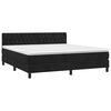 vidaXL Boxspringbett mit Matratze & LED Schwarz 160x200 cm Samt