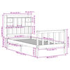vidaXL Massivholzbett mit Regal ohne Matratze Wachsbraun 75x190 cm