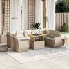 vidaXL 10-tlg. Garten-Sofagarnitur mit Kissen Beige Poly Rattan