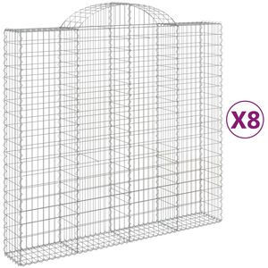 vidaXL Gabionen mit Hochbogen 8 Stk. 200x50x180/200cm Verzinktes Eisen