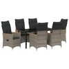 vidaXL Garten Essgruppe mit Kissen 7 pcs Grau Poly-Rattan