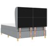 vidaXL Boxspringbett mit Matratze Hellgrau 200 x 160 cm Stoff