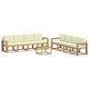 vidaXL Outdoor-Sofagarnitur 9 stk. Wei&szlig; und Creme