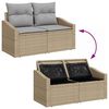 vidaXL Garten-Sofa-Set mit Kissen 7 pcs Beige und Hellgrau Poly-Rattan