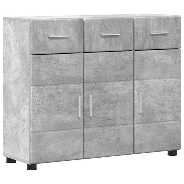 vidaXL Sideboard mit T&uuml;r Beton Grau 88,5 x 30,5 x 73 cm Holzwerkstoff