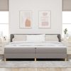 vidaXL Boxspringbett mit Matratze Taupe 200 x 200 cm Stoff