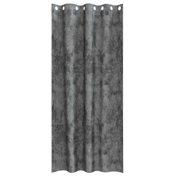 vidaXL Samtvorh&auml;nge mit Vorh&auml;ngen 2 pcs Grau 245 x 140 cm Samt