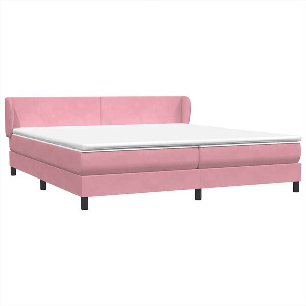vidaXL Boxspringbett mit Matratzen Rosa 180x220 cm Samt