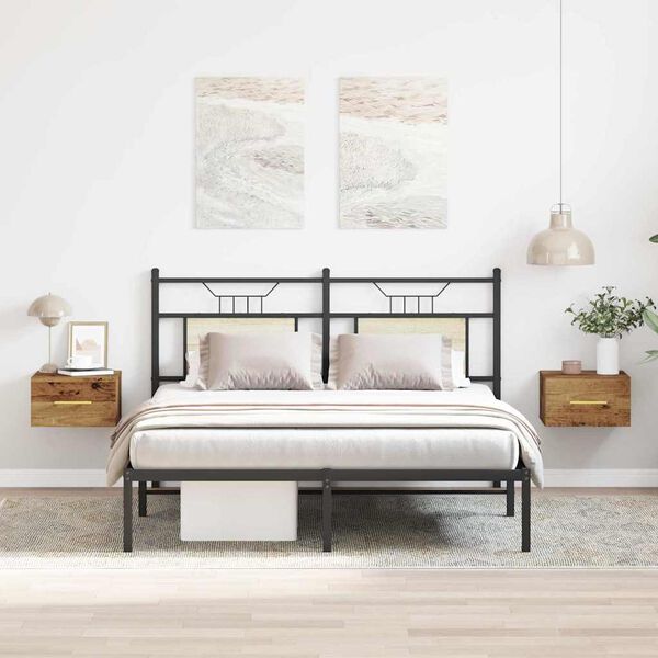 vidaXL Nachttisch 2 pcs Altholz 35 x 35 x 20 cm Holzwerkstoff