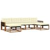 vidaXL Outdoor-Sofagarnitur mit Kissen 6 pcs Natur und Creme