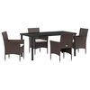 vidaXL Garten Essgruppe 5 Stk. Braun Poly-Rattan