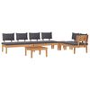 vidaXL Gartensofa-set 5 stk. Braun und Grau