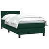 vidaXL Boxspringbett mit Matratze Dunkelgr&uuml;n 80x220 cm Samt