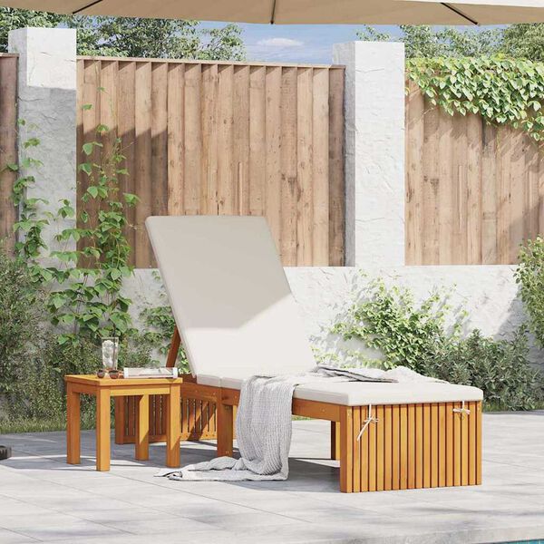 vidaXL Sonnenliege 1-Person Braun 200 x 55 x 94cm Massivholz Akazie