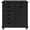 vidaXL Rollschrank Schwarz 63,5 x 39 x 65,5 cm Massivholz Kiefer
