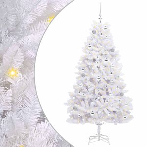 vidaXL K&uuml;nstlicher klappbarer Weihnachtsbaum Wei&szlig; 180 cm PVC und Stahl