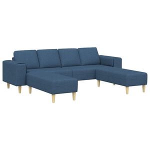 vidaXL Wohnzimmer Couch 3 stk. Blau Polyester