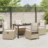 vidaXL Garten Essgruppe 5 pcs Beige und Cremewei&szlig; Poly-Rattan