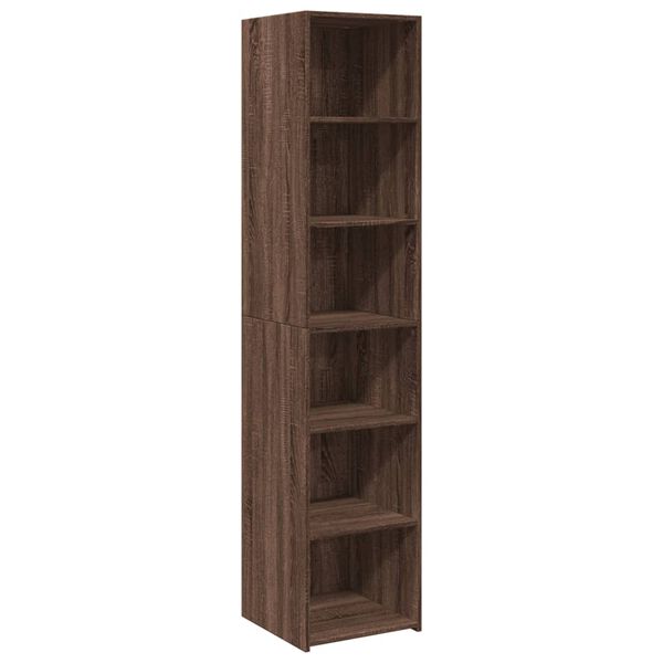 vidaXL Highboard Braun Eichen-Optik 40x41x185 cm Holzwerkstoff