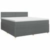 vidaXL Boxspringbett mit Matratze Dunkelgrau 140 x 190 cm Stoff