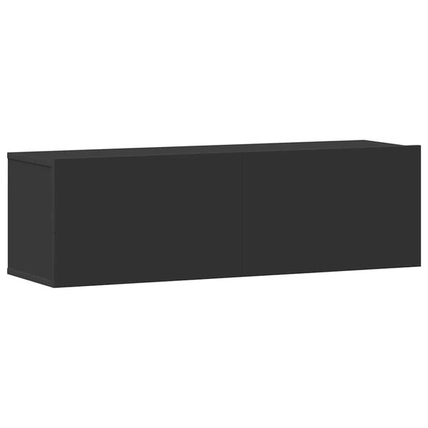 vidaXL 3-tlg. TV-Schrank-Set Schwarz Holzwerkstoff