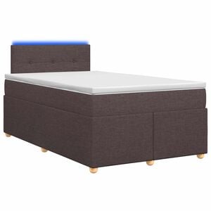 vidaXL Boxspringbett mit Matratze Dunkelbraun 120 x 200 cm Stoff