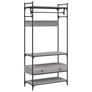 vidaXL Kleiderst&auml;nder mit Schubladen Grau Sonoma 89x39x184,5 cm