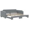 vidaXL Tagesbett Ausziehbar Hellgrau 100x190 cm Stoff